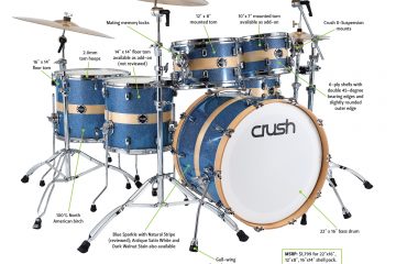 Crush Sublime Birch drum set blue with natural wood stripe