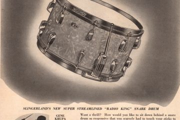 1940 Super Streamlined Radio King snare drum ad