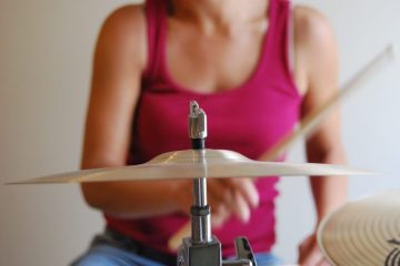 drummer practicing with cymbals