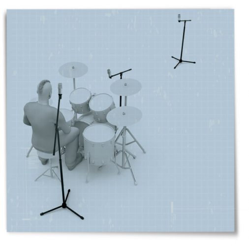 one microphone to record drums
